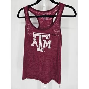 Texas A&M Womens Sz S Racerback Tank Top Burnout Loose Fit